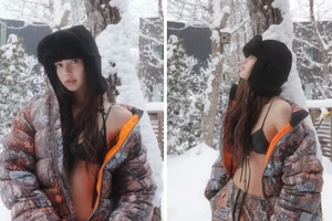 Lisa (BLACKPINK) gây bão với loạt ảnh bikini giữa tuyết trắng
