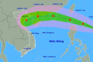 Dự báo hướng đi của bão Ragasa.