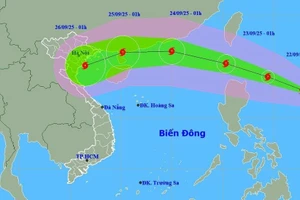 Dự báo hướng đi của bão Ragasa.