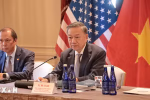 Tổng Bí thư, Chủ tịch nước Tô Lâm tại cuộc gặp gỡ lãnh đạo Đảng Cộng sản, tổ chức cánh tả và bạn bè Hoa Kỳ. (Ảnh: Thanh Tuấn/TTXVN)