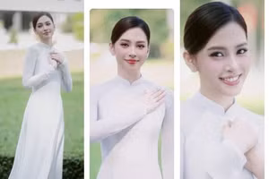 Hoa hậu Tiểu Vy, Ngọc Châu diện áo dài tuyệt đẹp mừng ngày thống nhất đất nước