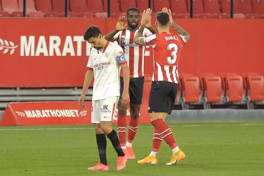 Cuộc đua vô địch La Liga 2020/2021: Căng như dây đàn ảnh 1 Sevilla thất bại trước Bilbao ở trận đấu muộn vòng 34 (Ảnh: Getty).