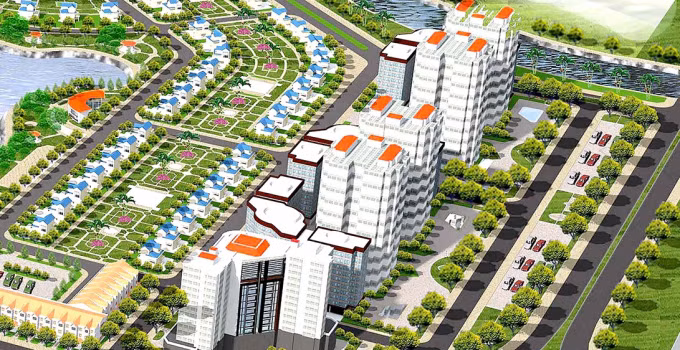 Phối cảnh siêu dự án Khu đô thị mới Nam Vĩnh Yên giai đoạn 3 của Tập đoàn DOJI. Ảnh: DJ.