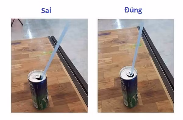 Nhiều lon nước có thành khá cao nên ống hút dễ bị nổi lên, vì lẽ đó mà người ta đã thiết kế phần nắp bật có lỗ để bạn dễ dàng cố định được nó.