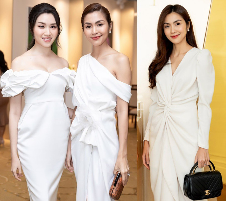 Để ý rằng chi tiết nhún eo xuất hiện rất nhiều trong các bộ đầm liền dài cô mặc. Khác với kiểu phối của các mỹ nhân Vbiz khi mặc đồ liền là thường chọn cho mình chiếc đai lưng bản to màu sắc đối lập với trang phục thì Hà Tăng lại chỉ đơn giản là chọn thiết kế túm eo để tạo hiệu ứng nhấn nhá cho bộ trang phục. Chi tiết này có tác dụng tạo cho người đối diện cảm giác eo mình rất bé. Những chiếc túi xách hay clutch cầm tay cũng không thể thiếu khi đi kèm đầm dạ hội này.