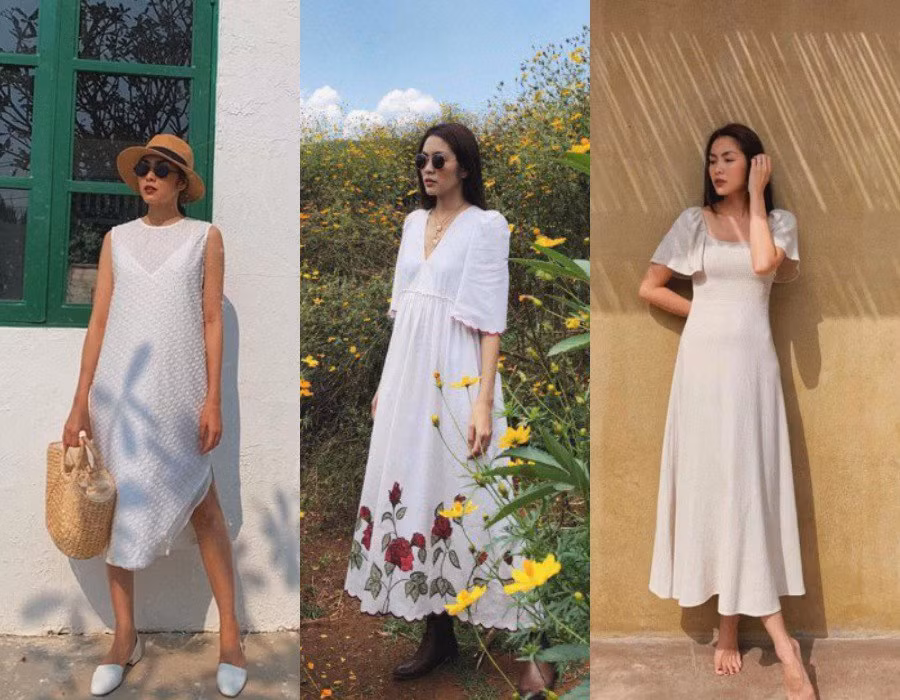 Những chiếc váy streetstyle của nàng dâu nhà họ Nguyễn cũng luôn theo một gout tối giản hết mức. Có chăng sự khác biệt chỉ là đôi chút nhấn nhá ở chất liệu và phụ kiện đính kèm mà thôi.