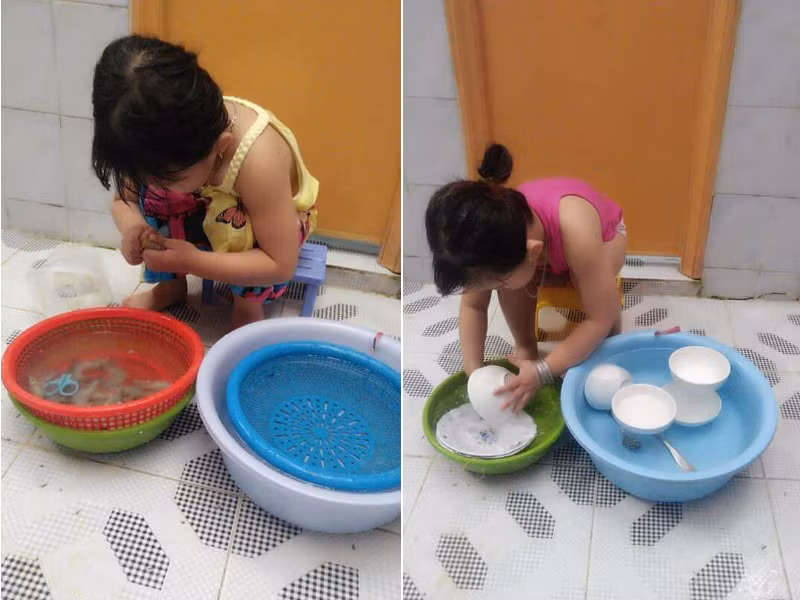 Bé gái 4 tuổi đã tất bật cơm nước, giặt giũ cả ngày bởi lý do ai nấy đều rơi nước mắt