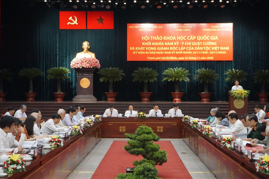Hội thảo khoa học cấp quốc gia “Khởi nghĩa Nam Kỳ - Ý chí quật cường và khát vọng giành độc lập của dân tộc Việt Nam”. Ảnh: Minh Quân