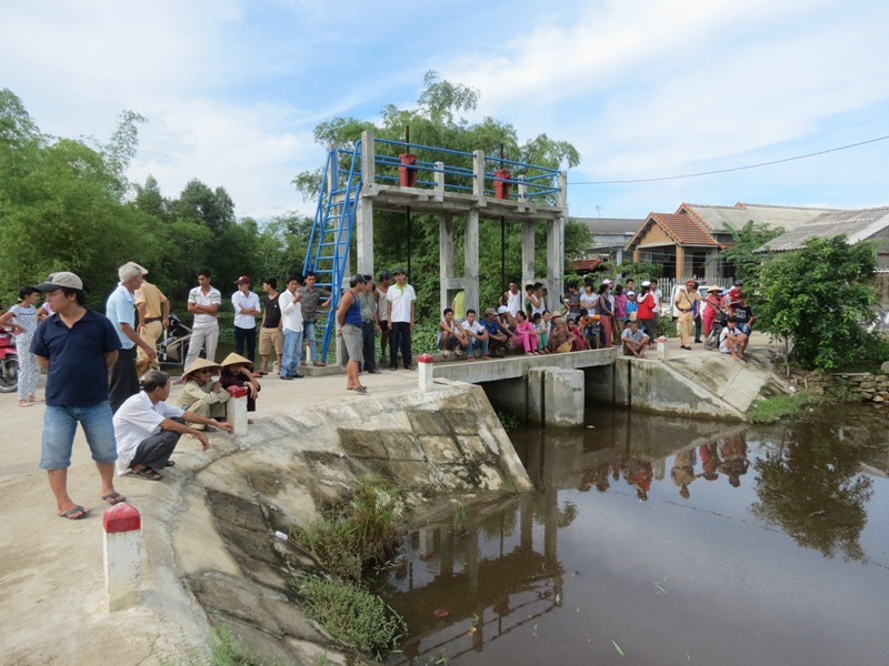 Khu vực đập thủy lợi thôn An Lưu nơi phát hiện thi thể cháu Hải