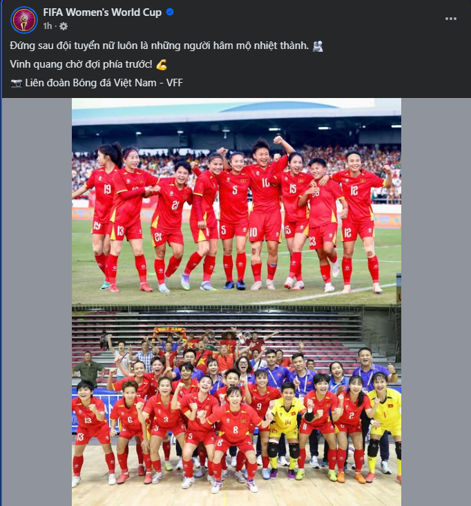 Vừa qua, trang chủ bóng đá nữ của FIFA - FIFA Women's World Cup đã gửi những lời động viên tới thầy trò HLV Mai Đức Chung và đội tuyển nữ Việt Nam. screenshot-7-69438fa6aac07.png