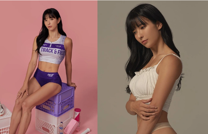 Kim Ji Eun cao 1,67m, sở hữu khuôn mặt thon gọn, làn da trắng và đôi mắt to cùng thân hình vô cùng nóng bỏng. untitled.png