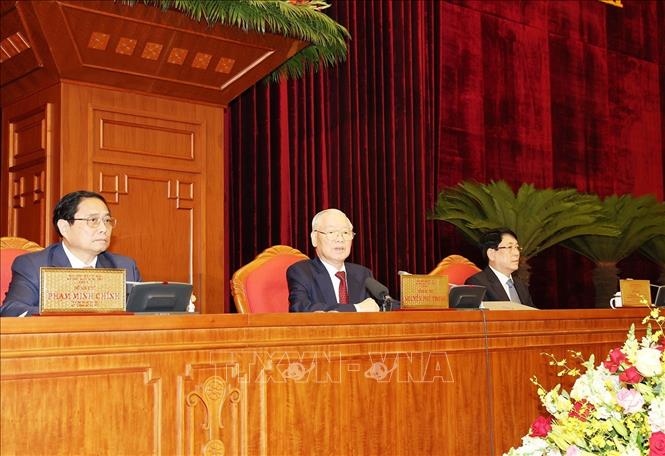 Tổng Bí thư Nguyễn Phú Trọng chủ trì và phát biểu khai mạc Hội nghị. Ảnh: Trí Dũng/TTXVN Tổng Bí thư Nguyễn Phú Trọng chủ trì và phát biểu khai mạc Hội nghị. Ảnh: Trí Dũng/TTXVN