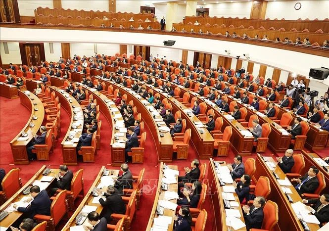 Phiên khai mạc Hội nghị Trung ương lần thứ chín, khóa XIII. Ảnh: Trí Dũng/TTXVN