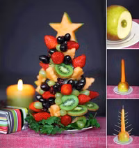 Trang trí bàn tiệc Giáng sinh từ rau củ quả siêu đáng yêu