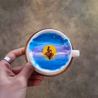 Ngỡ ngàng ngắm những kiệt tác nghệ thuật trên bề mặt tách cà phê ảnh 5