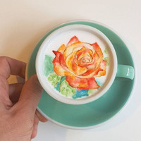 Ngỡ ngàng ngắm những kiệt tác nghệ thuật trên bề mặt tách cà phê ảnh 4