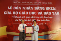 Trường phổ thông liên cấp Vinschool nhận bằng khen của Bộ GD&ĐT ảnh 4 Trường phổ thông liên cấp Vinschool nhận bằng khen của Bộ GD&ĐT ảnh 4