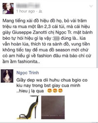Ngọc Trinh bức xúc khi bị chê dùng hàng hiệu vẫn 