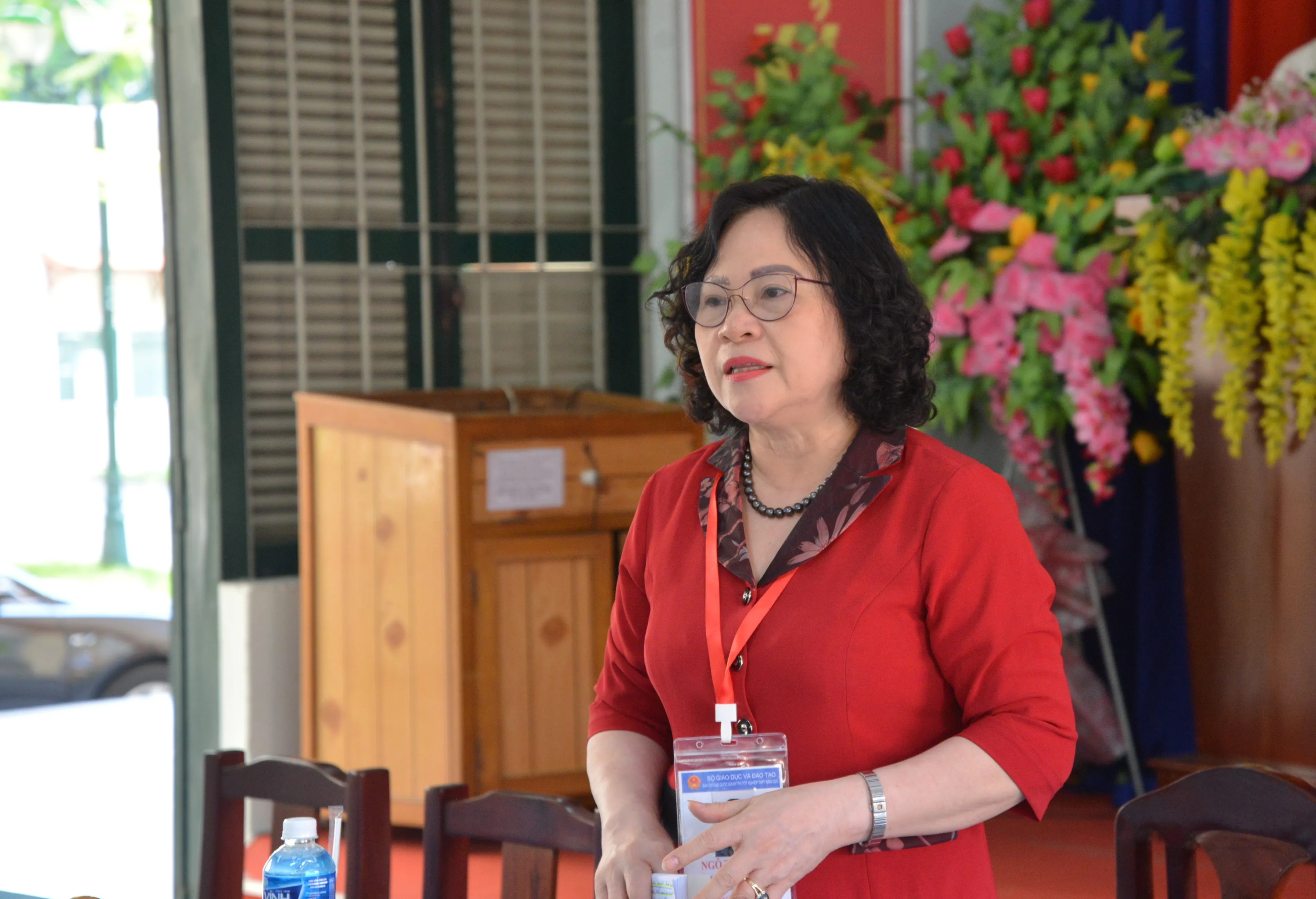 Thứ trưởng Ngô Thị Minh phát biểu tại buổi làm việc ở Tiền Giang. 