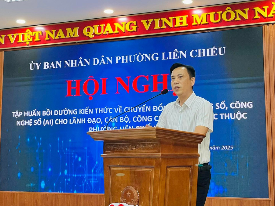 Ông Nguyễn Thanh Lịch - Phó Chủ tịch UBND phường Liên Chiểu phát biểu khai mạc tập huấn chuyên đề. ubnd-phuong-lien-chieu.jpg