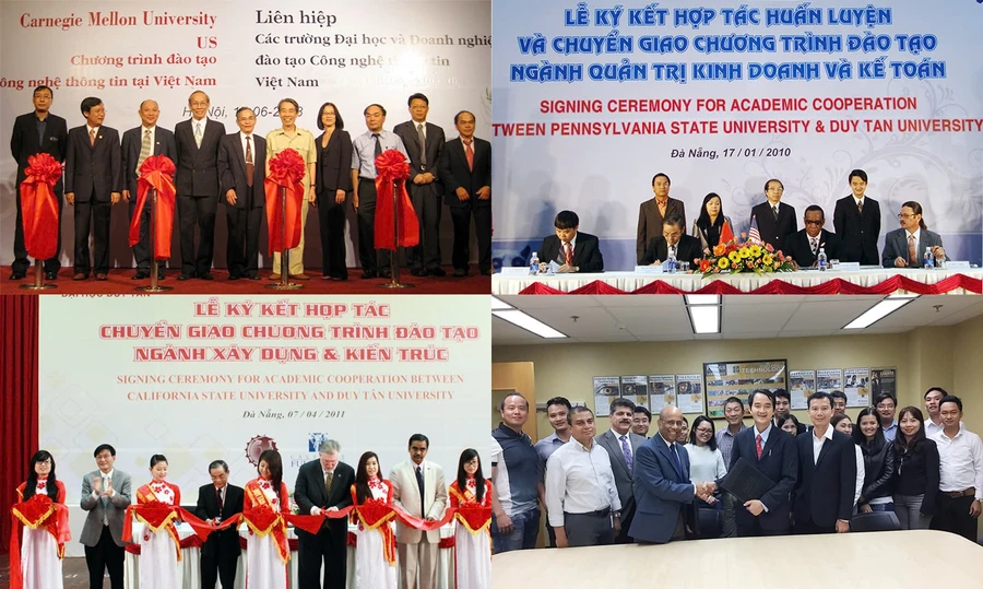 Đại học Duy Tân hợp tác cùng các đại học danh tiếng của Mỹ chuyển giao chương trình đào tạo qua rất nhiều năm. 