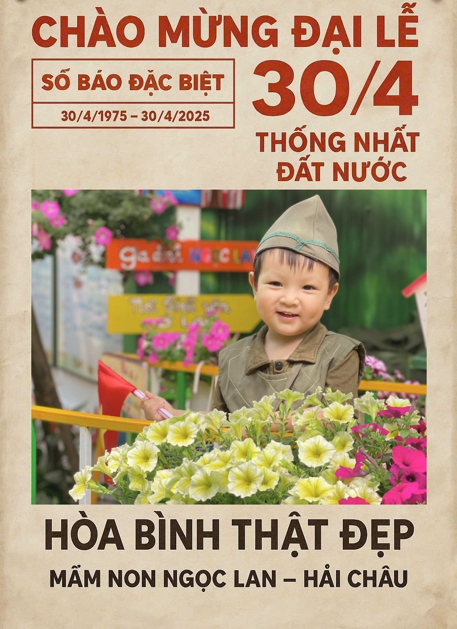 Mỗi bé Trường Mầm non Ngọc Lan sẽ được nhận một tờ báo đặc biệt kỷ niệm Hội thao Bé đi giữa cờ hoa. bao-tuong.jpg