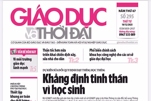 Tin tức báo in 10/12: Sửa đổi Thông tư 29 nhằm bảo đảm quyền lợi học sinh