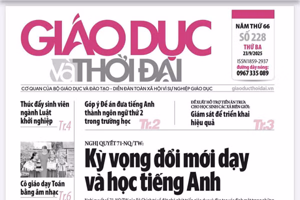 Tin tức báo in 23/9: Kỳ vọng đổi mới dạy và học tiếng Anh