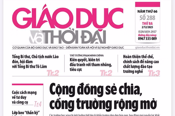 Tin tức báo in 2/12: Cộng đồng sẻ chia, cổng trường rộng mở