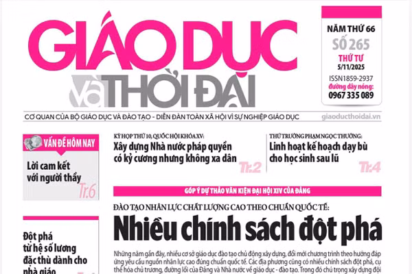 Tin tức báo in 5/11: Đột phá từ hệ số lương đặc thù dành cho nhà giáo
