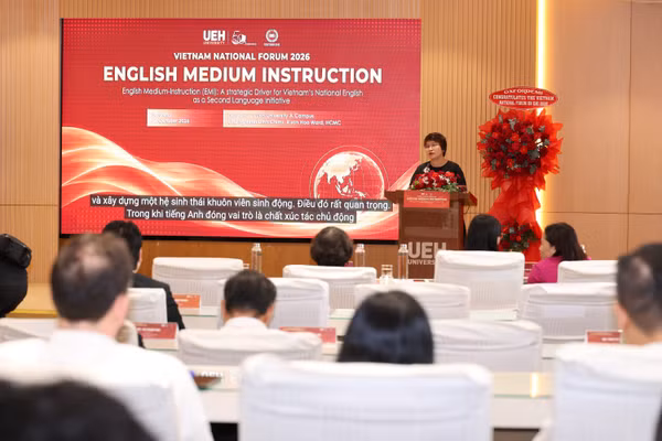 Bà Nguyễn Thu Thủy, Cục trưởng Cục Hợp tác quốc tế (Bộ GD&ĐT) phát biểu tại diễn đàn.