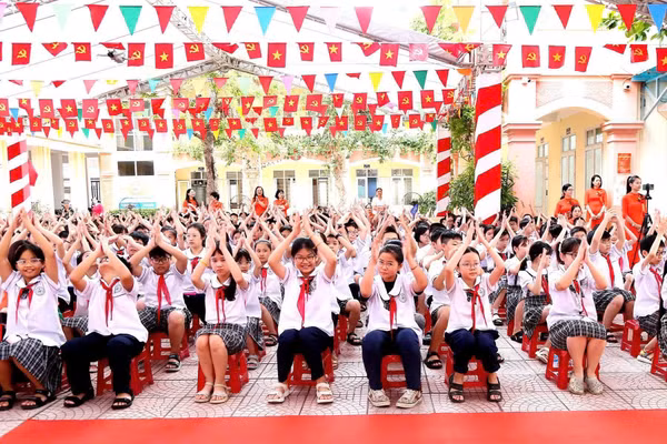 Học sinh Trường Tiểu học Lê Hồng Phong, phường Phù Liễn, TP Hải Phòng.