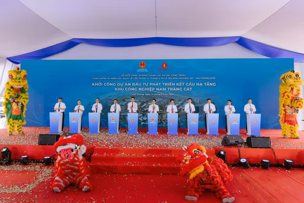 Dự án Đầu tư phát triển kết cấu hạ tầng Khu công nghiệp Nam Tràng Cát chính thức khởi công.