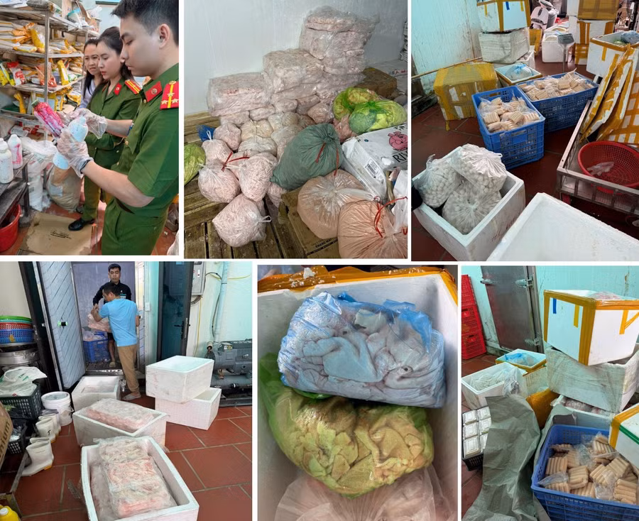 Các loại nguyên liệu và phụ gia bị thu giữ tại cơ sở hộ gia đình bà Nguyễn Thị Nga.