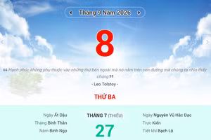 Lịch âm 8/9 - Xem lịch âm ngày 8/9