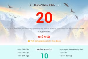 Lịch âm 20/9 - Xem lịch âm ngày 20/9