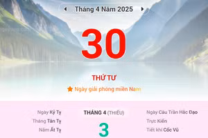 Lịch âm 30/4 - Xem lịch âm ngày 30/4
