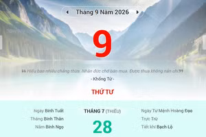 Lịch âm 9/9 - Xem lịch âm ngày 9/9