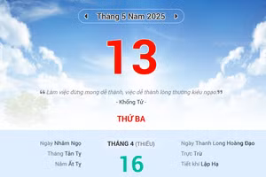 Lịch âm 13/5 - Xem lịch âm ngày 13/5
