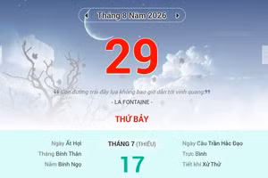 Lịch âm 29/8 - Xem lịch âm ngày 29/8