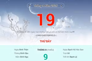 Lịch âm 19/9 - Xem lịch âm ngày 19/9