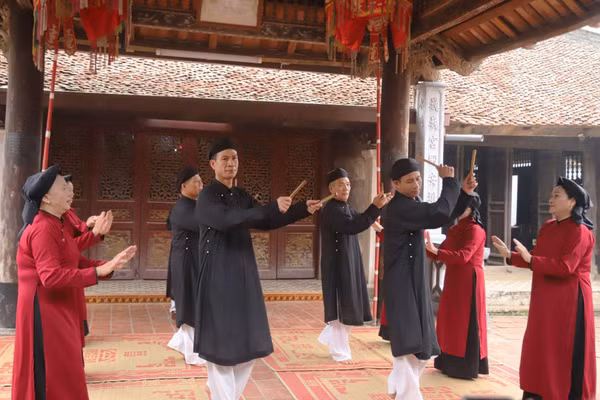 Sự kiện “Xoan mở hội” có sự góp mặt của các nghệ nhân phường Xoan An Thái (Phú Thọ).