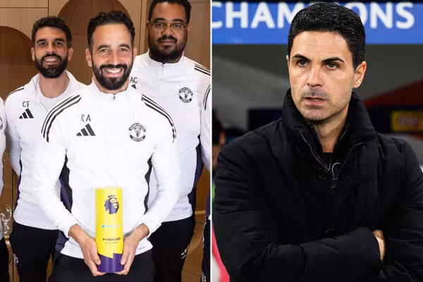 Cổ động viên nói HLV Ruben Amorim ‘cướp’ danh hiệu của Mikel Arteta 
