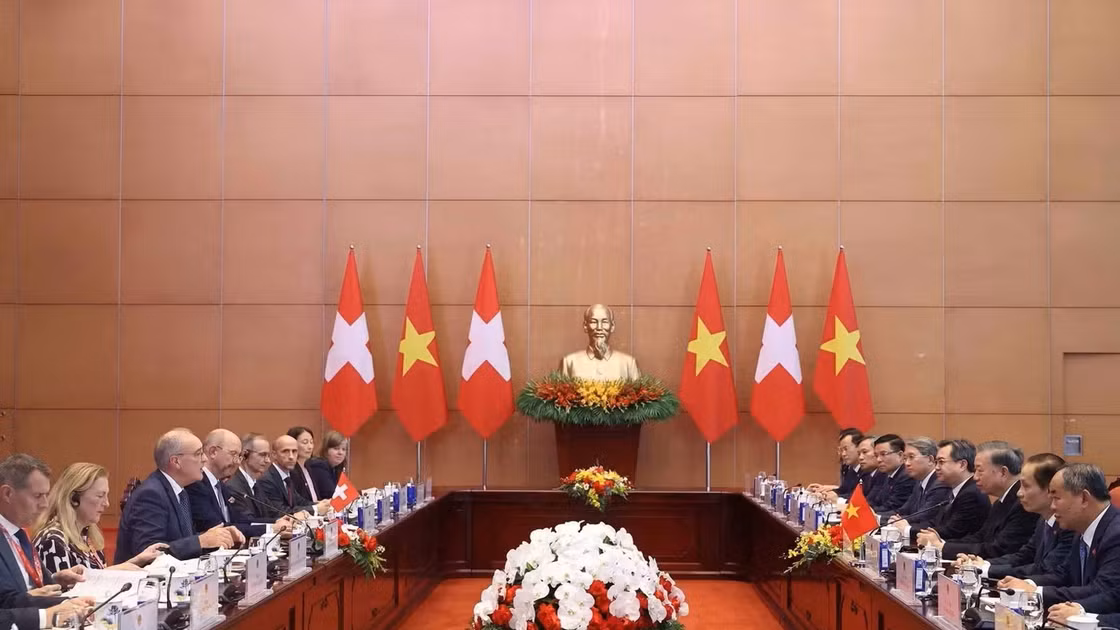  Tổng Bí thư, Chủ tịch nước Tô Lâm hội đàm với Tổng thống Thụy Sĩ