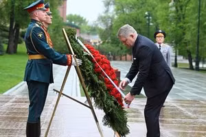 Thủ tướng Slovakia Robert Fico tại Moscow, Nga, ngày 9/5.