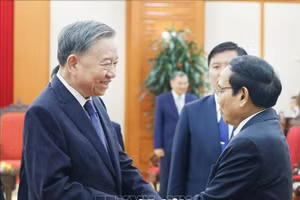 Tổng Bí thư Tô Lâm tiếp Thường trực Ban Bí thư Đảng Nhân dân Cách mạng Lào