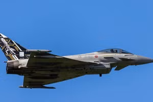 Một chiếc tiêm kích Eurofighter Typhoon của Áo tại triển lãm hàng không ở Zeltweg, Áo, ngày 7/9/2024.