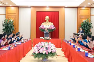 Tổng Bí thư Tô Lâm chủ trì buổi gặp mặt. (Ảnh: Thống Nhất/TTXVN)