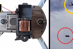 YoYo dùng dây bắt UAV Mavic của Nga.