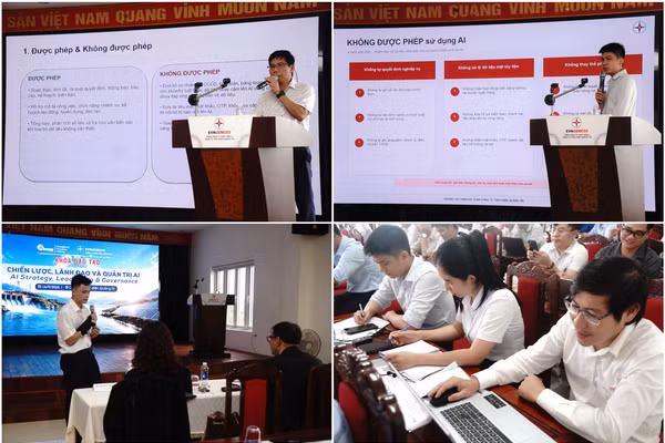 CBCNV Công ty trao đổi, phân tích tình huống ứng dụng AI trong quản lý vận hành và bảo trì thiết bị thủy điện.